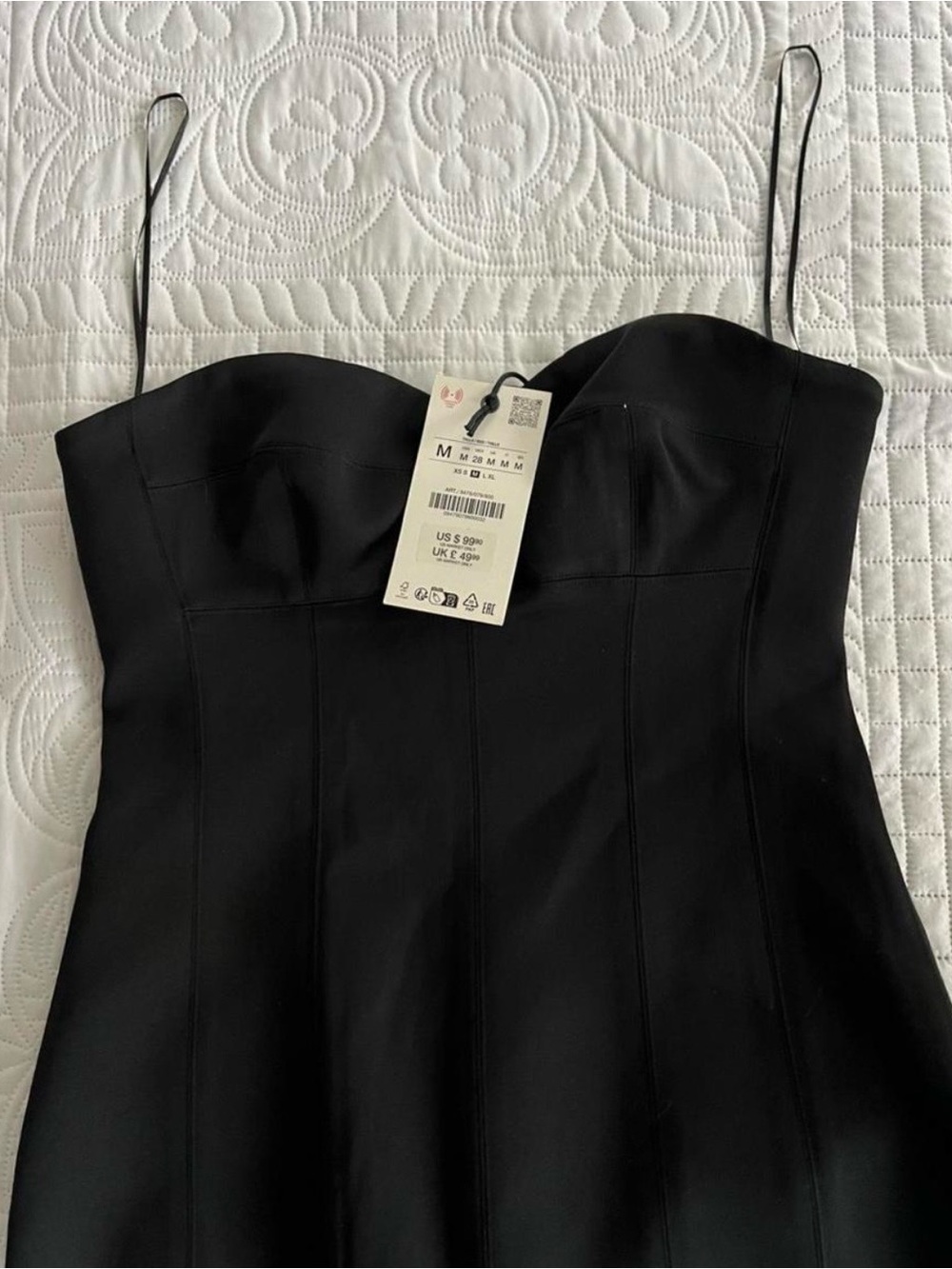Zara Black Strapless Corset-Style Dress - Picture 2 of 6